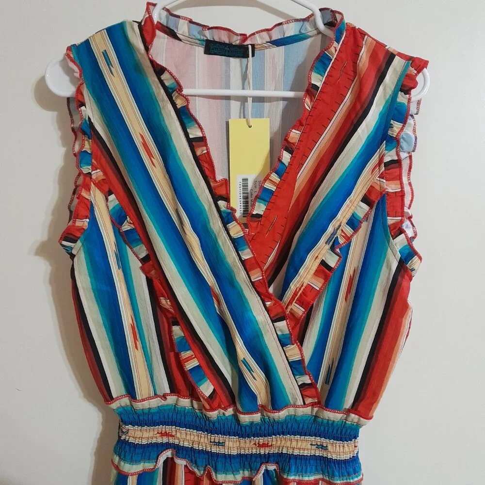 NWT FASHION EXPRESS Women's Jumpsuit Cavenders Western Wear Size L - Picture 3 of 10